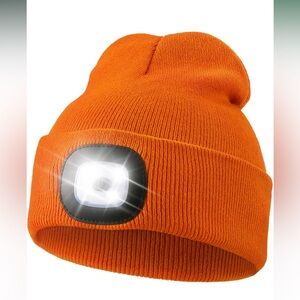 Unisex‎ Hat with Light, USB Rechargeable Hands Free Headlamp LED Beanie NWT